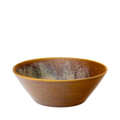 Murra Toffee Conical Bowl by Glassware UK, 7.5-inch ceramic bowl with a smooth toffee finish, perfect for serving or display.