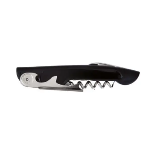 Ghidini Barracuda waiter's corkscrew, a sleek metallic wine bottle opener, on a plain background.