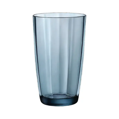 Set of six Bormioli Rocco Pulsar blue highball glasses, 470ml whisky tumblers with a modern design, by Glassware UK.