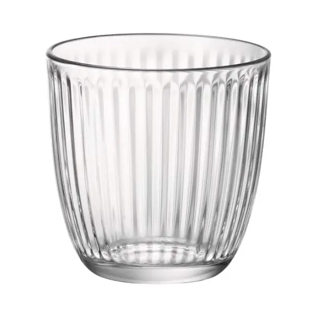 Bormioli Rocco Line whisky tumbler glassware UK, 290ml water glass with clear, smooth glass surface for drinking liquids