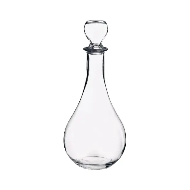 Bormioli Rocco Loto wine decanter in clear glass, 1.2L, with a wide base and elegant design for aerating wine