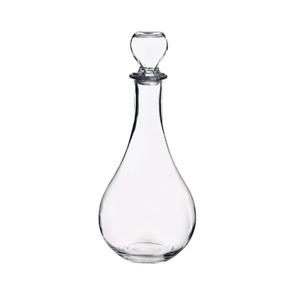 Bormioli Rocco Loto wine decanter in clear glass, 1.2L, with a wide base and elegant design for aerating wine
