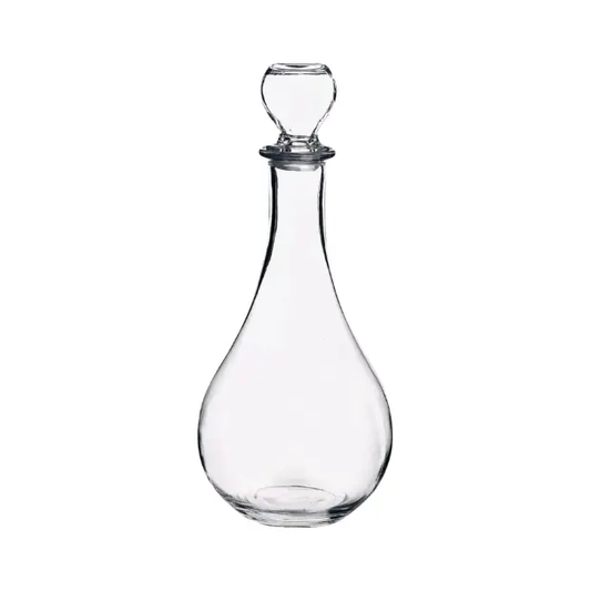 Bormioli Rocco Loto wine decanter in clear glass, 1.2L, with a wide base and elegant design for aerating wine