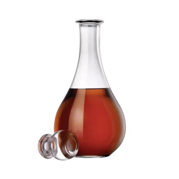 Bormioli Rocco Loto wine decanter in clear glass, 1.2L, with a wide base and elegant design for aerating wine.