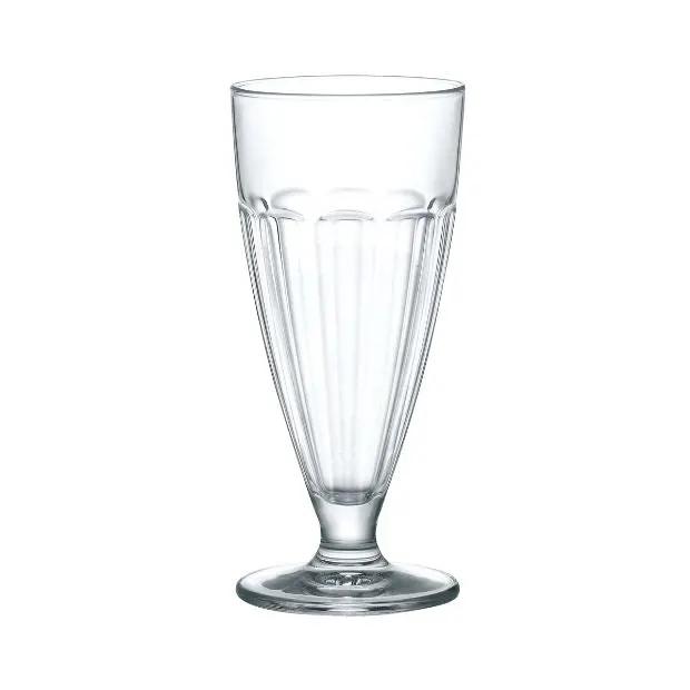 Set of 6 Bormioli Rocco Rock Bar Coppa dessert and cocktail glasses with clear glass and elegant shape.