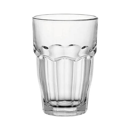 Set of six Bormioli Rocco Rock Bar cooler glasses, 478ml whisky tumblers, clear glassware for drinks and cocktails