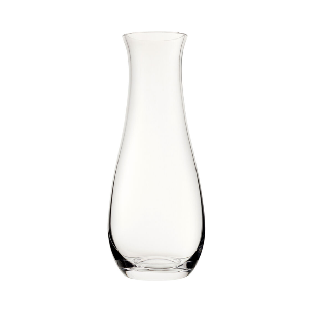 Clear glass carafe with a 750ml capacity, featuring a sleek design from Glassware UK, perfect for serving beverages.