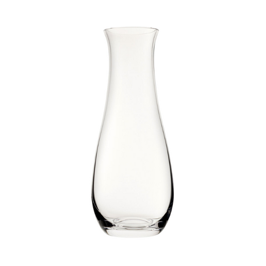 Clear glass carafe with a 750ml capacity, featuring a sleek design from Glassware UK, perfect for serving beverages.