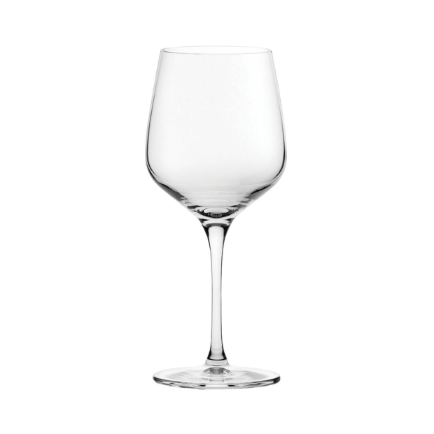 Set of six Glassware UK Refine all-purpose 440ml wine glasses with clear glass and elegant design.