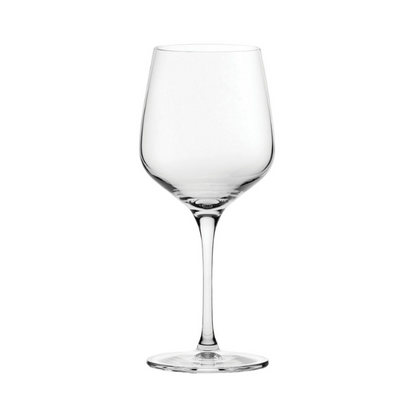 Set of six Glassware UK Refine all-purpose 440ml wine glasses with clear glass and elegant design.