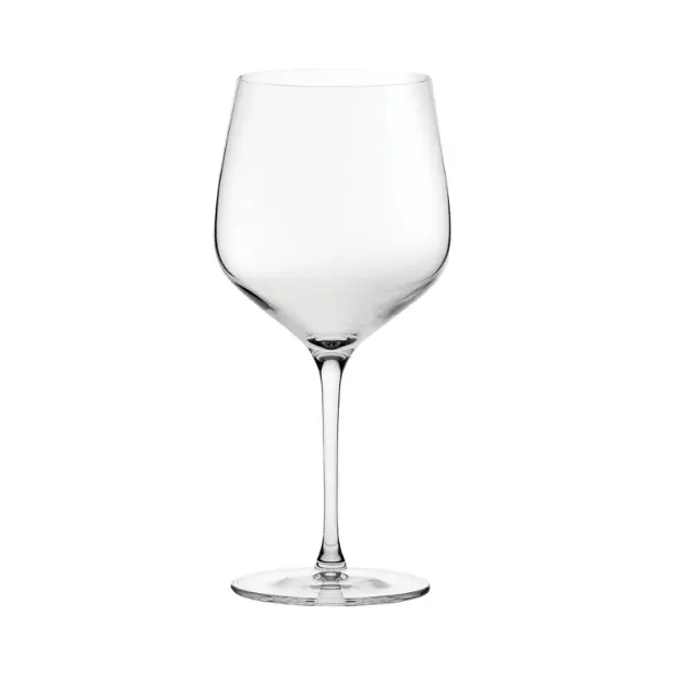 Set of six Burgundy wine glasses by Glassware UK, 625ml capacity, clear glass with elegant shape for red wine.