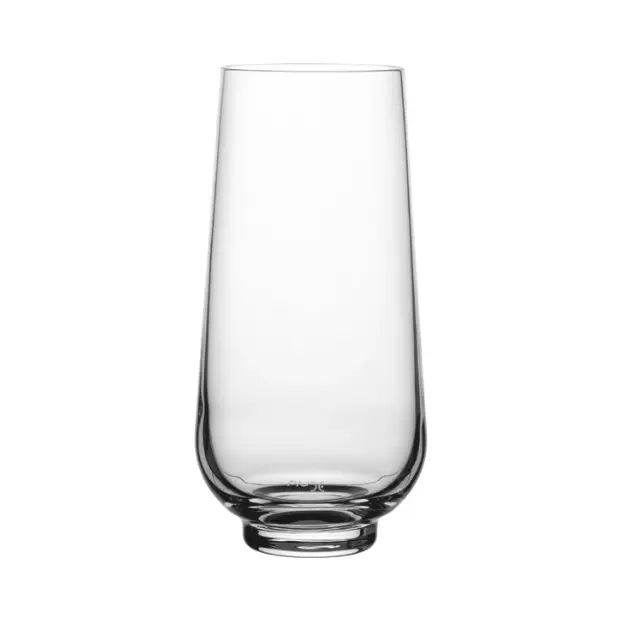 Set of six Hepburn highball glasses by Glassware UK, 430ml whisky tumblers with clear glass design.