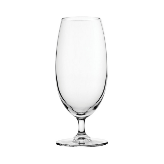 Primetime Beer Glass tankard holding 450ml of beer, clear glass with sturdy handle, designed for enjoying cold beverages.