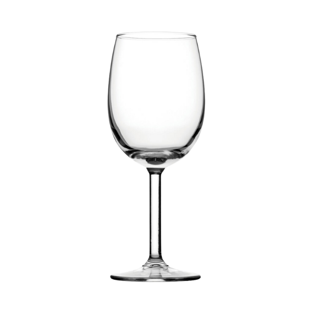 Set of six Glassware UK Primetime red wine glasses, 375ml capacity, clear crystal with elegant stem design.