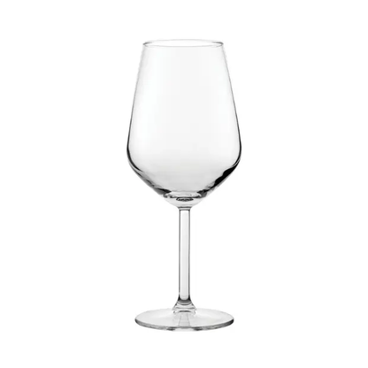 Set of 6 Allegra white wine glasses by Glassware UK, 350ml capacity, clear glass with elegant stems and wide bowls.