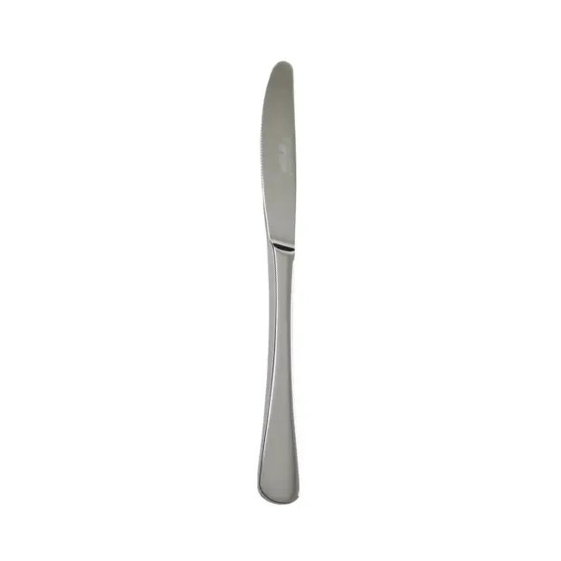 Claudia Table Knife from Svanera, a sleek cutlery piece with a polished stainless steel finish, designed for elegant dining.