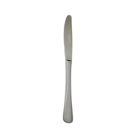 Claudia Table Knife from Svanera, a sleek cutlery piece with a polished stainless steel finish, designed for elegant dining.