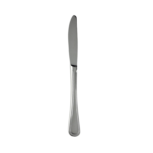 Stefania table knife by Svanera, part of Glassware UK's cutlery set, with a sleek stainless steel handle and polished blade.