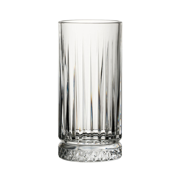 Set of six Elysia Long Drink Whisky Tumblers by Glassware UK, 280ml glasses with elegant design for serving spirits.