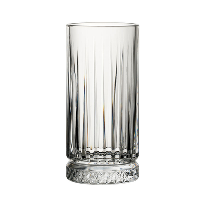 Set of six Elysia Long Drink Whisky Tumblers by Glassware UK, 280ml glasses with elegant design for serving spirits.
