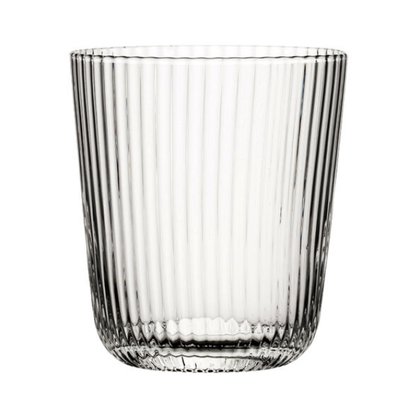 Set of six Hayworth Glass UK whisky tumblers, 360ml capacity, clear glass with a sleek, modern design for enjoying spirits.