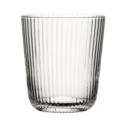 Set of six Hayworth Glass UK whisky tumblers, 360ml, clear glass with smooth, rounded edges, designed for enjoying spirits.