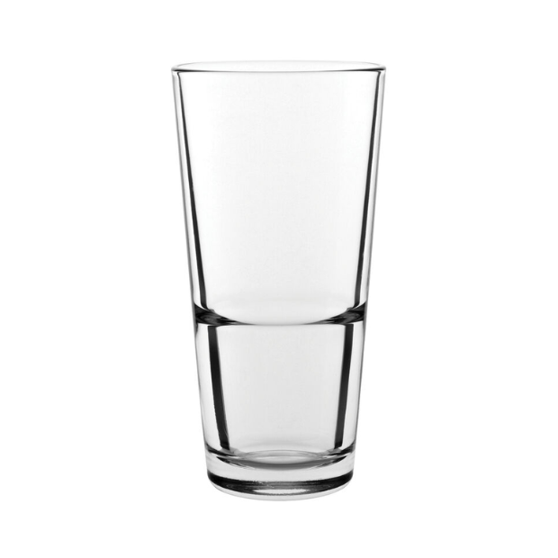 Set of six Glassware UK whisky tumblers, 380ml beverage glasses with a clear, sturdy design for enjoying drinks at home.