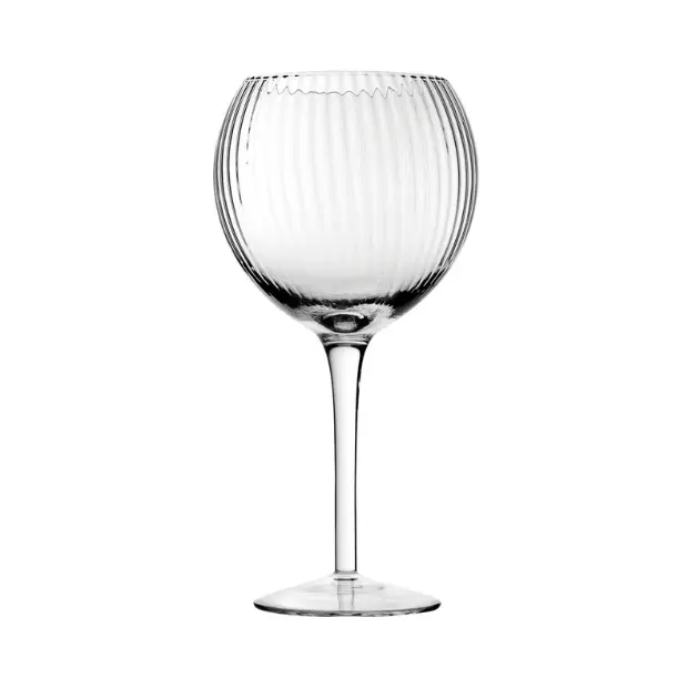 Set of six Glassware UK Hayworth gin glasses, 580ml, clear glass with elegant stem and wide bowl for gin and cocktails.