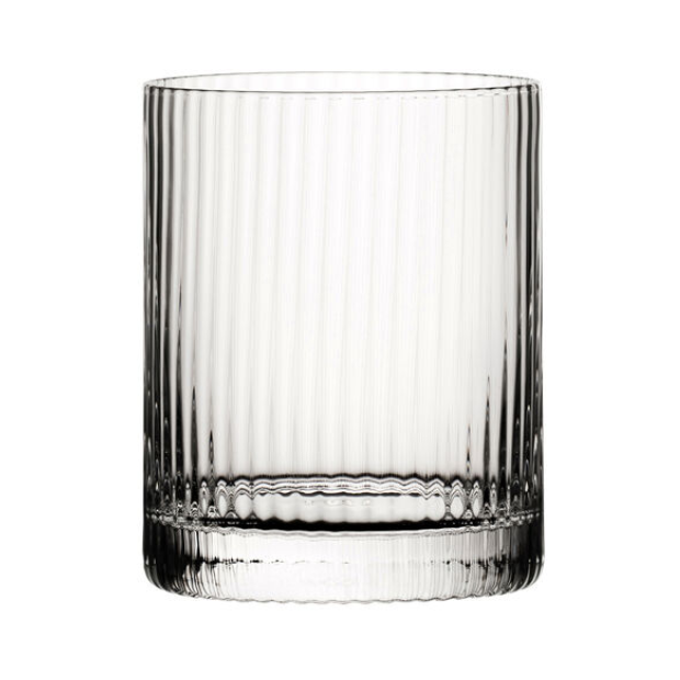 Set of six Hayworth DOF whisky tumblers by Glassware UK, 320ml each, clear glass with elegant design for enjoying spirits.
