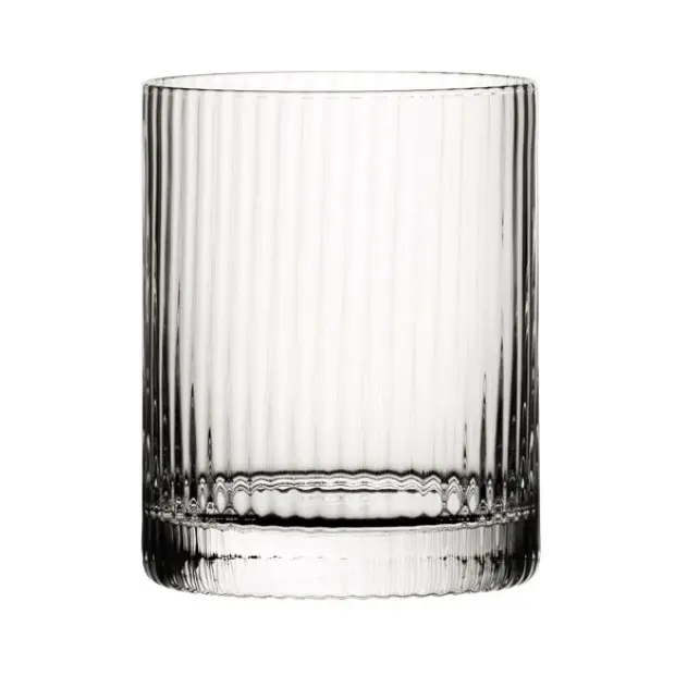 Set of six Hayworth DOF whisky tumblers by Glassware UK, 320ml each, clear glass with a simple, elegant design.
