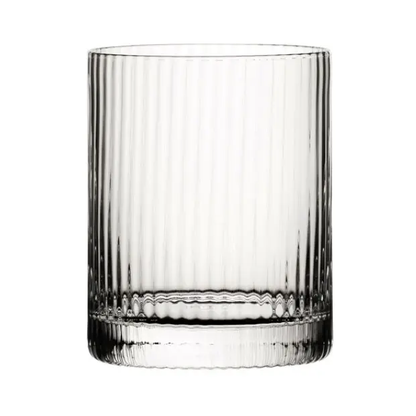 Set of six Hayworth DOF whisky tumblers by Glassware UK, 320ml each, clear glass with a simple, elegant design.
