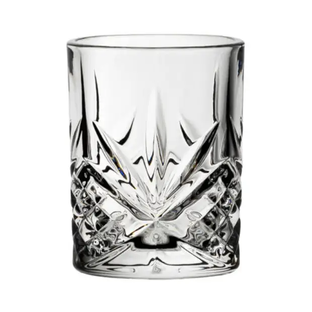 Set of six Symphony 60ml shot glasses by Glassware UK, clear glass with elegant design, perfect for serving spirits or liqueurs.