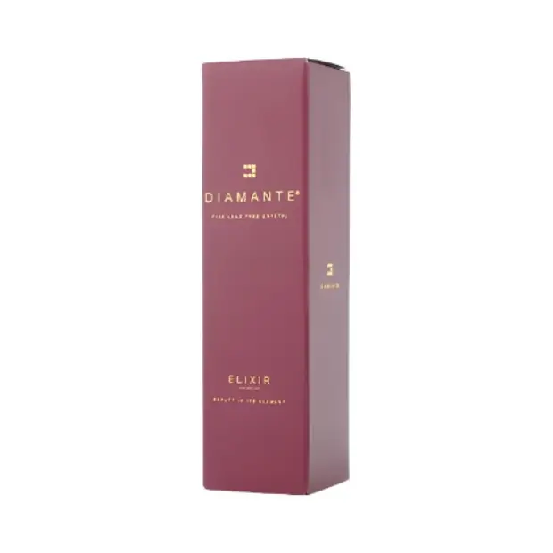 Glassware UK Diamante "Wine O'Clock" wine glass with decorative diamante accents, in a gift box, perfect for wine lovers.