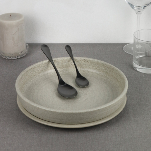24-piece Pintinox Drop Black cutlery set by Glassware UK, featuring sleek black stainless steel utensils for modern dining.