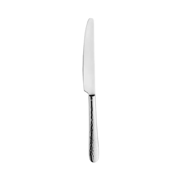24-piece Pintinox Luna Steel cutlery set with forks, knives, and spoons arranged on a wooden table.