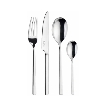 Glassware UK Pintinox Tie table fork, stainless steel cutlery with a sleek, polished finish, designed for dining and table setting.