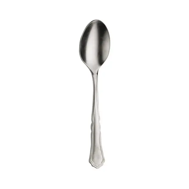 Stone washed Pintinox Settecento coffee spoon by Glassware UK, featuring sleek stainless steel cutlery with a modern design.