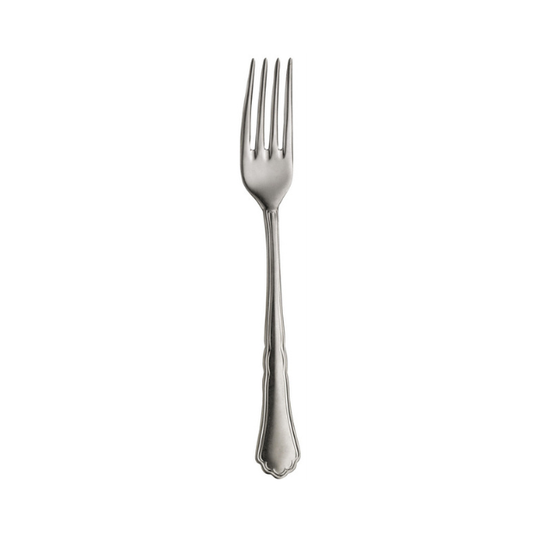 Glassware UK Pintinox Settecento table fork with stone washed finish, showcasing its elegant, durable cutlery design.