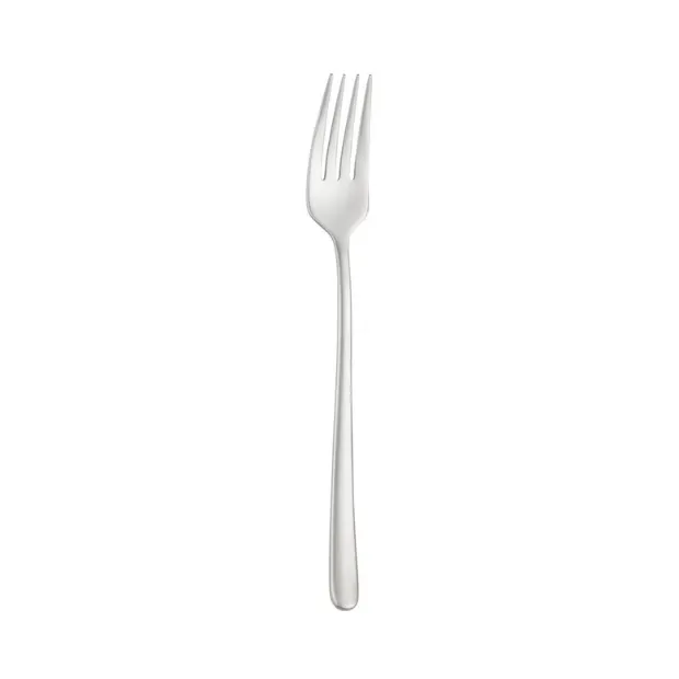 Glassware UK Pintinox Sky Satin table fork, stainless steel cutlery with a sleek satin finish, featuring four tines and a smooth handle.