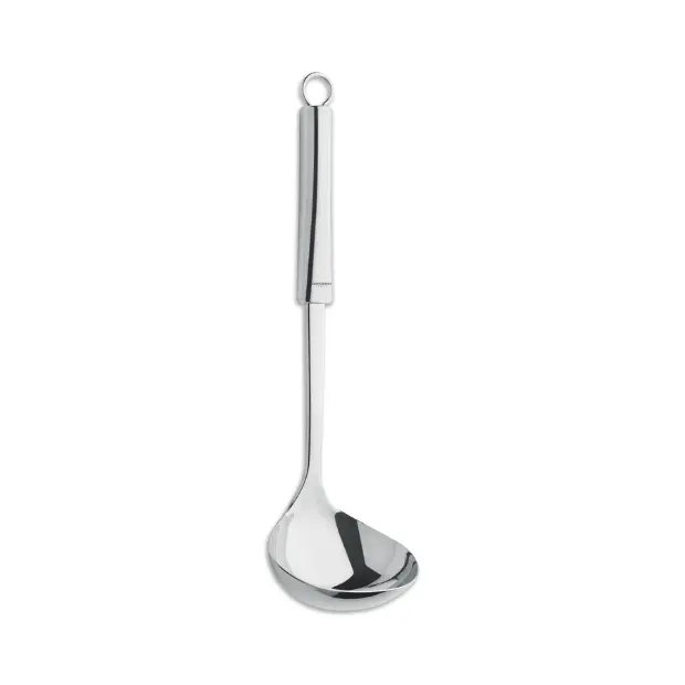 Ghidini smart ladle from Glassware UK, stainless steel kitchen utensil with a sleek handle, ideal for serving soups and stews.