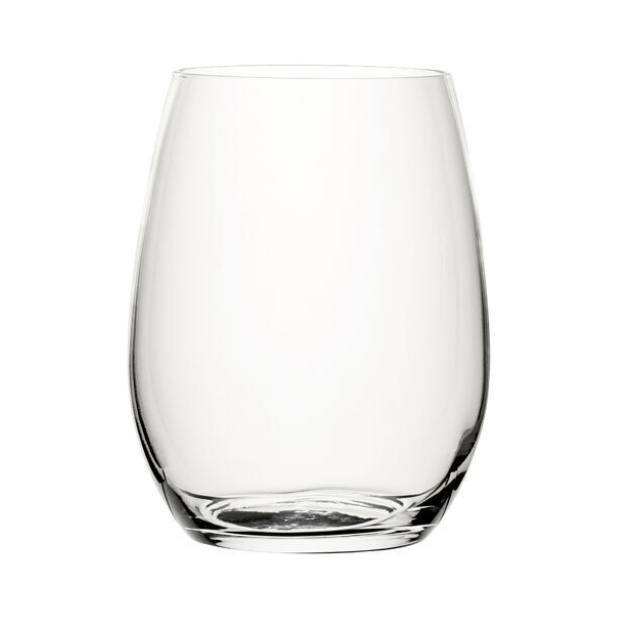 Set of six Amber Tumblers from Glassware UK, 440ml capacity, clear glass with amber tint, perfect for beverages.