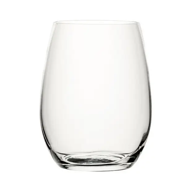 Set of six amber glass tumblers, 440ml capacity, from Glassware UK, featuring clear, smooth-sided design for beverages.