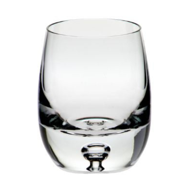 Set of six Krosno Bubble Based Barrel Whisky Tumblers, 420ml glassware with distinctive bubble design for whiskey.