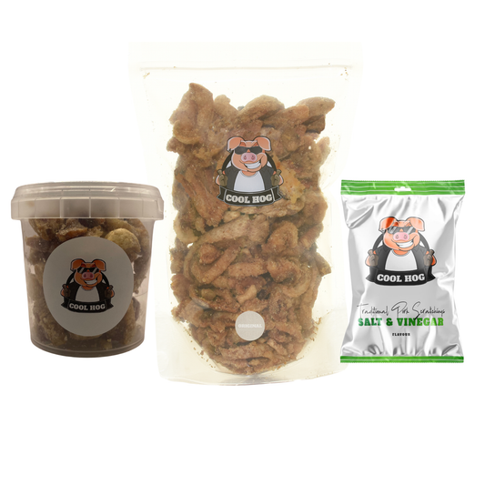 Cool Hog Snacks Piggy Bank Bundle featuring colorful pig-shaped ceramic coin banks and playful design elements.