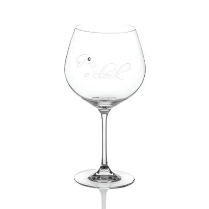 Glassware UK Diamante "Gin O'Clock" gin glass with diamond accents, 610ml capacity, presented in a gift box.
