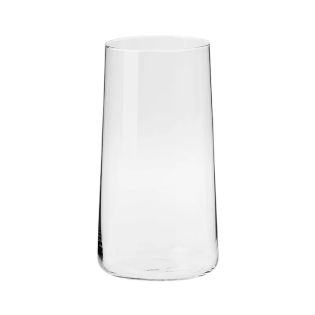 Six Krosno Avant Garde high-ball whisky tumblers with 540ml capacity, clear glass, and modern design, ideal for cocktails and spirits.