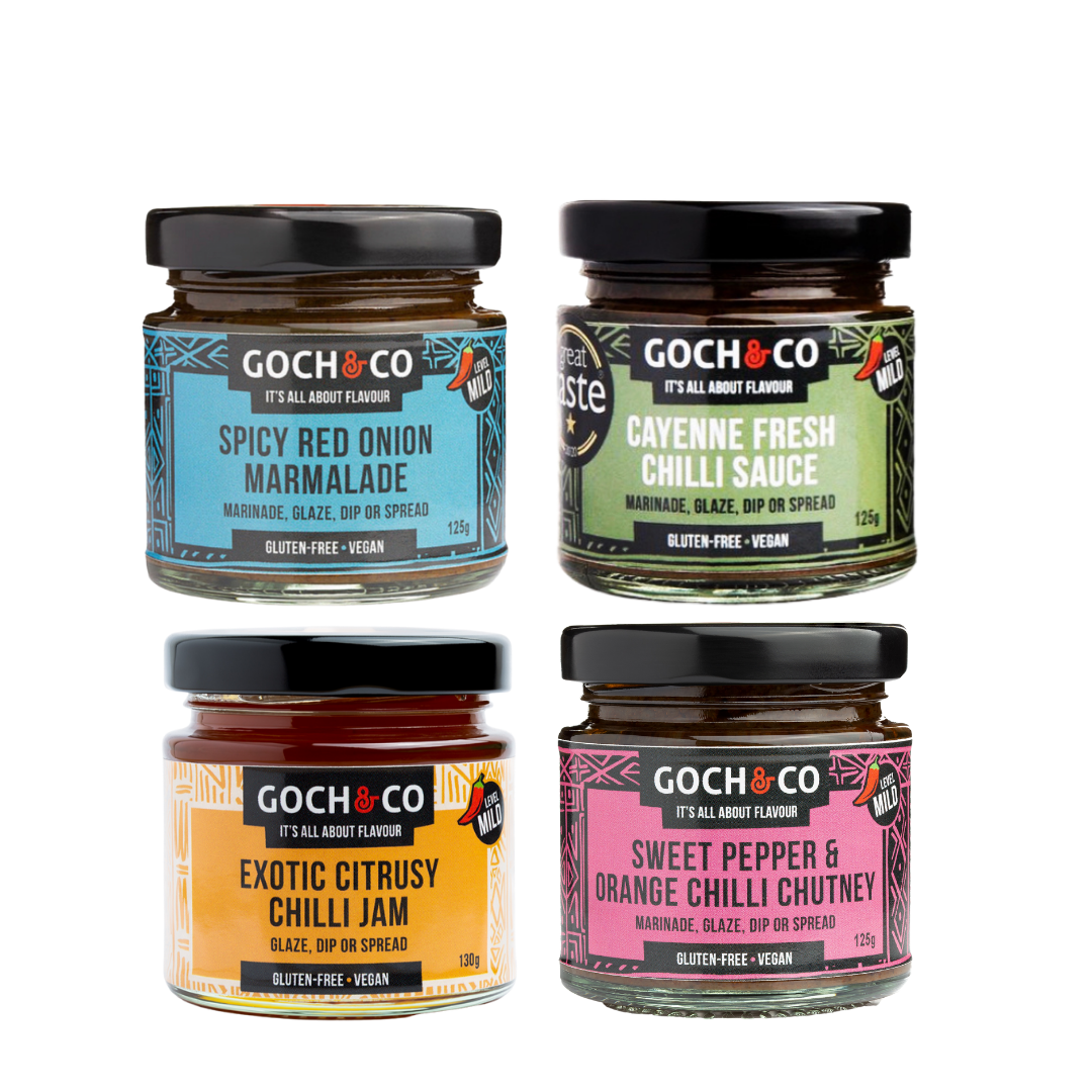 Goch & Co Goch Chilli Gift Box with assorted spicy chili sauces and condiments in a decorative gift set.