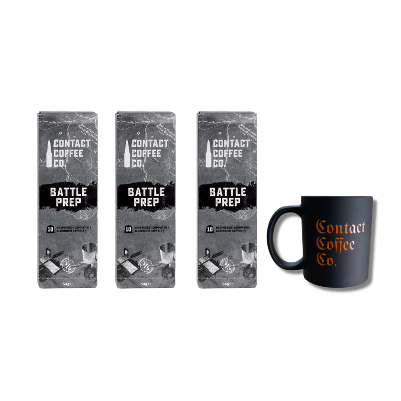 Nespresso coffee deal from Contact Coffee Company Ltd., featuring a variety of coffee capsules for a month-long supply.