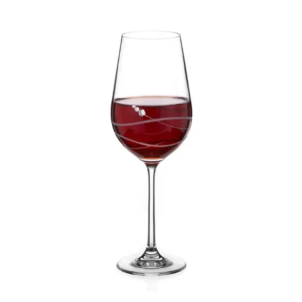 Diamante wine glass with Modena spiral cut design by Glassware UK, showcasing elegant crystal craftsmanship.