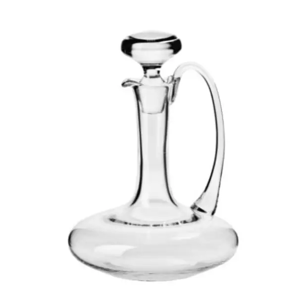 Krosno handmade glass wine carafe with 1-liter capacity, elegant decanter for wine serving, clear glass, branded by Glassware UK